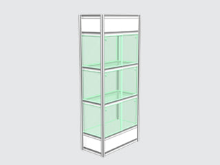 506- Column .5m x 1m - 2 glass shelves / .5m x 1m showcase with 2 glass shelf