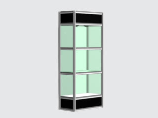 506- Column .5m x 1m - 2 glass shelves / .5m x 1m showcase with 2 glass shelf