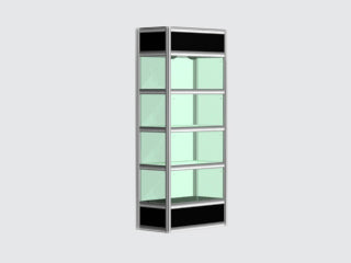 507- Column .5m x 1m - 3 glass shelves / .5m x 1m showcase with 3 glass shelf
