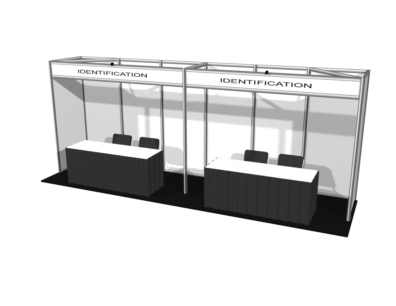 11091C-20' x 5' Hardwall Booth -Turnkey