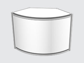 405- 1/4 curved counter 1m-dia H:40'' / 1/4 1m-dia curved counter H: 40'' - ASSTSAS