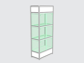 506- Column .5m x 1m - 2 glass shelves / .5m x 1m showcase with 2 glass shelf - Expo-Champs