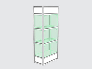 506- Colonne .5m x 1m - 2 tab vitré / .5m x 1m showcase with 2 glass shelf - Expo-Champs