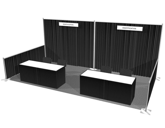 R1161C- Forfait rideaux 10' x 20' / 10' x 20' pipe & drape turnkey booth - Expo-Champs